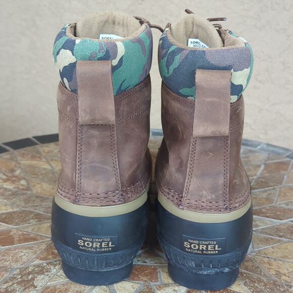J. Crew / Sorel Cheyanne Tobacco  Men's Waterproof Camo Duck Boots Size 12 - Picture 9 of 14